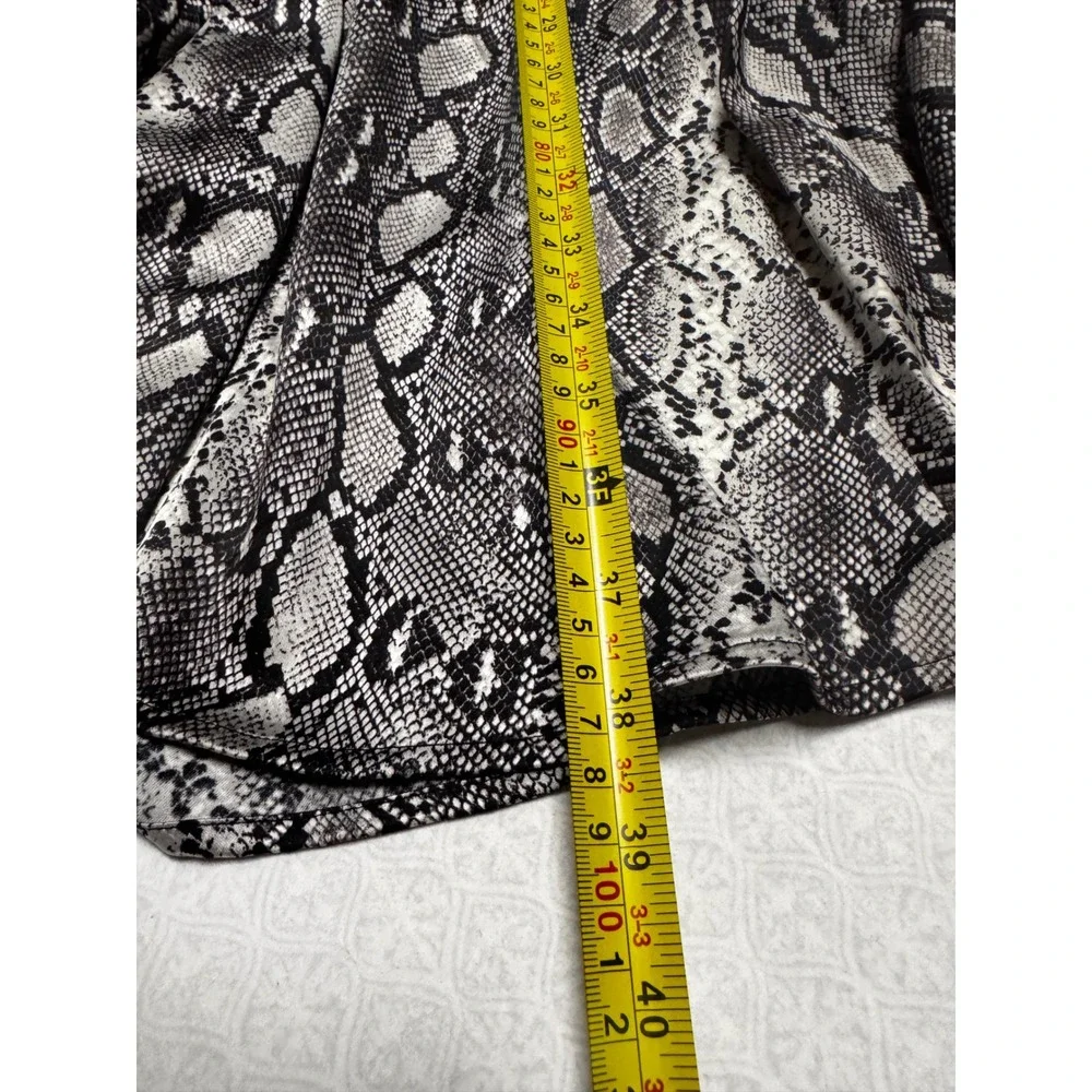 MICHAEL KORS Snake Print Chain Neck Cutout‎ Long Sleeve Mini Dress M